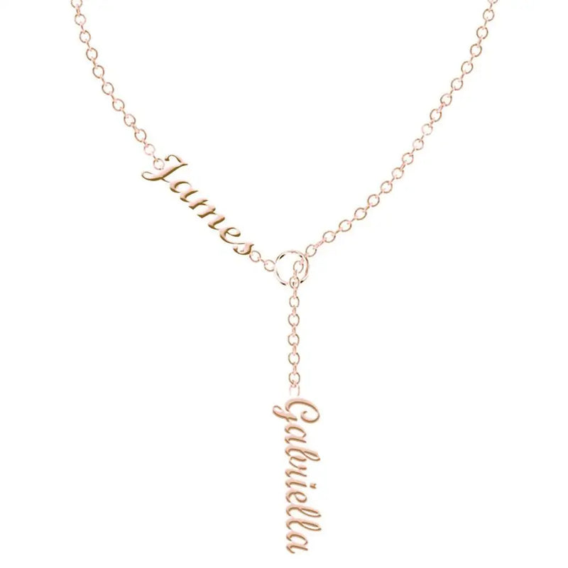 Personalized Two Name Necklace Stainless Steel Pendant