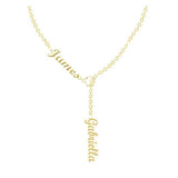 Personalized Two Name Necklace Stainless Steel Pendant