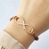 Personalized Stainless Steel Name Bracelet Adjustable Rope Bracelet for Women