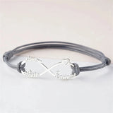 Personalized Stainless Steel Name Bracelet Adjustable Rope Bracelet for Women