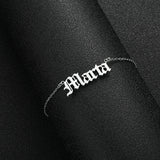 Personalized Stainless Steel Name Bracelet Women Nameplate Pendant