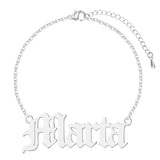 Personalized Stainless Steel Name Bracelet Women Nameplate Pendant