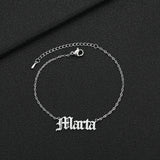 Personalized Stainless Steel Name Bracelet Women Nameplate Pendant