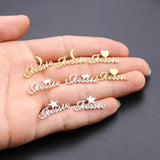 Custom Cursive Name Earrings - Stainless Steel Personalized Stud Earring