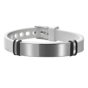 Personalized Leather Bangle Bracelet Stainless Steel Band