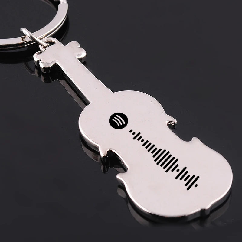 Personalized Violin Keychain Music Codes Birthday Surprise Present