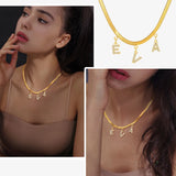 Personalized Zirconia Initial Name Necklace Womens,Letter Pendant
