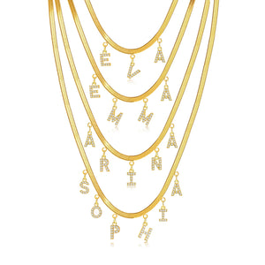Personalized Zirconia Initial Name Necklace Womens,Letter Pendant