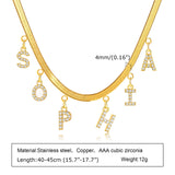 Personalized Zirconia Initial Name Necklace Womens,Letter Pendant