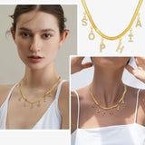 Personalized Zirconia Initial Name Necklace Womens,Letter Pendant