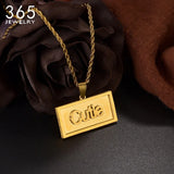 Personalized Double Thick Plated Piercing Carving Pendants Chain