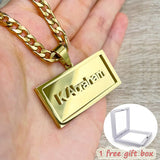 Personalized Double Thick Plated Piercing Carving Pendants Chain