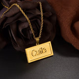 Personalized Double Thick Plated Piercing Carving Pendants Chain