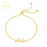 Custom Name Box Chain Links Bracelet - Stainless Steel Jewelry