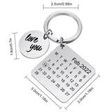 Custom Calendar Date Engraved Keyring Love You Keychain