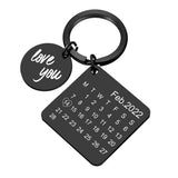 Custom Calendar Date Engraved Keyring Love You Keychain