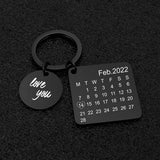 Custom Calendar Date Engraved Keyring Love You Keychain