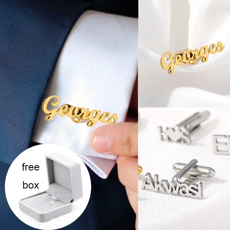 Custom Date Cufflinks for Men Shirt Gentleman Wedding Gift
