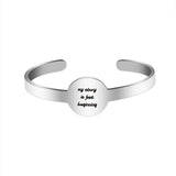 Custom Adjustable Engraved Name Bangle Cuff Bracelet