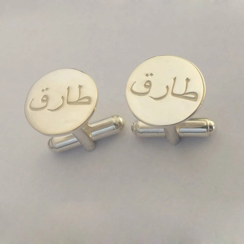 Personalized Arabic Name Cufflinks Stainless Steel Luxury Wedding Jewelry