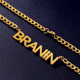 Men's Cuban Chain Nameplate Pendant Necklace