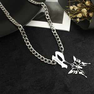 Custom Name Necklace Stainless Steel Multilayer Gothic Letter Initial Necklace