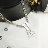 Custom Name Necklace Stainless Steel Multilayer Gothic Letter Initial Necklace