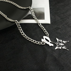 Custom Name Necklace Stainless Steel Multilayer Gothic Letter Initial Necklace