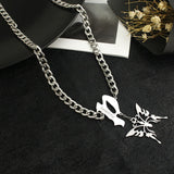 Custom Name Necklace Stainless Steel Multilayer Gothic Letter Initial Necklace