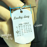 Personalized Engraving Key Chain Stainless Steel Calendar