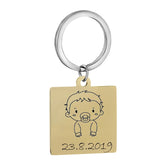 Personalized Engraving Key Chain Stainless Steel Calendar