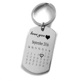 Personalized Engraving Key Chain Stainless Steel Calendar