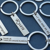 Personalized Engraved Keyring with Custom Name, Text, Date, Logo, Signature
