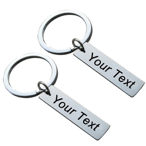 Personalized Engraved Keyring with Custom Name, Text, Date, Logo, Signature