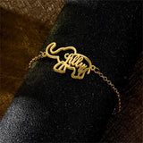 Personalized Name Bracelet Stainless Steel Elephant Children Gift