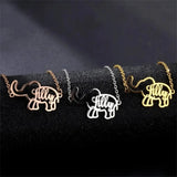 Personalized Name Bracelet Stainless Steel Elephant Children Gift