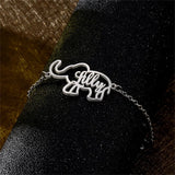 Personalized Name Bracelet Stainless Steel Elephant Children Gift