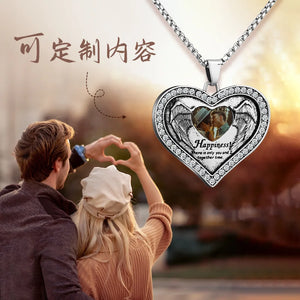 Personalized Photo Necklace with Heart Zirconia Pendant