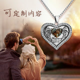 Personalized Photo Necklace with Heart Zirconia Pendant