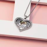 Personalized Photo Necklace with Heart Zirconia Pendant