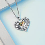 Personalized Photo Necklace with Heart Zirconia Pendant