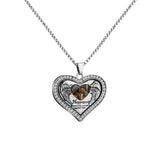 Personalized Photo Necklace with Heart Zirconia Pendant