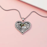 Personalized Photo Necklace with Heart Zirconia Pendant