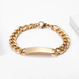 Personalized Stainless Steel Engraving Name Bracelet Silver Nameplate Wrist Band