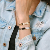 Personalized Stainless Steel Engraving Name Bracelet Silver Nameplate Wrist Band