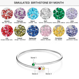 Personalized 3 Birthstones Bracelets for Women Mother Child Bracelets