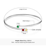 Personalized 3 Birthstones Bracelets for Women Mother Child Bracelets
