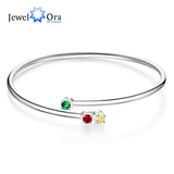 Personalized 3 Birthstones Bracelets for Women Mother Child Bracelets