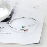 Personalized 3 Birthstones Bracelets for Women Mother Child Bracelets