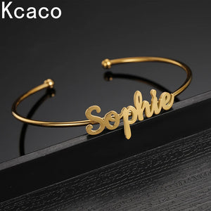 Personalized Name Bangle Stainless Steel 190mm Bracelet Gift